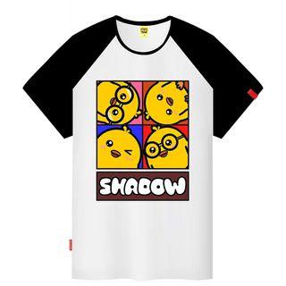 Short-sleeve Floral Print Oversized Crewneck Cartoon Slim T-shirt