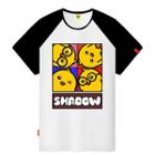 Short-sleeve Floral Print Oversized Crewneck Cartoon Slim T-shirt