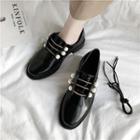 Block Heel Faux Leather Shoes