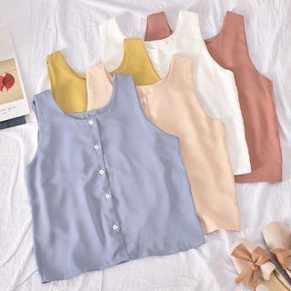 Button-up Sleeveless Blouse
