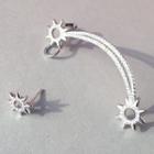 925 Sterling Silver Flower Non-matching Earrings
