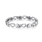 Simple Romantic Heart-shaped 316l Stainless Steel Bracelet For Men Silver - One Size