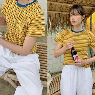 Stripe Ringer Crop T-shirt