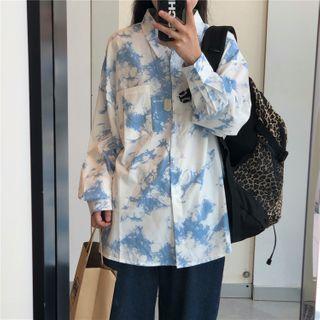 Dye Print Shirt Blue - One Size
