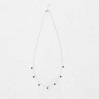 Heart Charm Silver Choker Silver - One Size