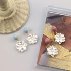 Flower Drop Earring 1 Pair - Earrings - Sky Blue & White - One Size