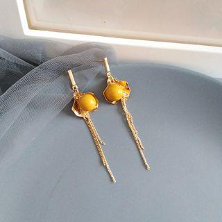 Bead Alloy Fringed Earring 1 Pair - Long - Earrings - One Size