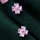 Rhinestone Clover Earring 1 Pair - Pink - One Size