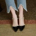 Studded Pointy-toe Chunky Heel Sandals