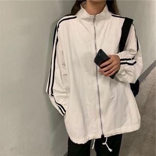 Long-sleeve Striped Zipped Jacket