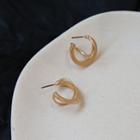 Alloy Twisted Open Hoop Earring 1 Pair - Gold - One Size