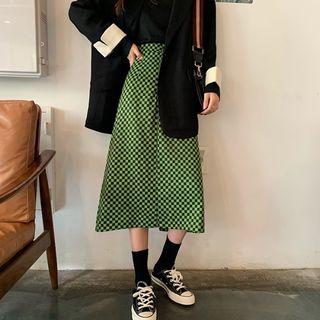 Plaid A-line Skirt / Blazer