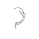 Rhinestone Wing Ear Cuff E4935 - 1 Pair - Silver - One Size