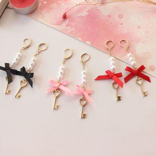 Faux Pearl Key Dangle Earring