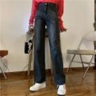 Wide-leg High-waist Demin Pants