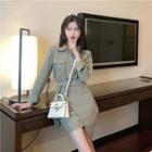 Set: Long-sleeve Slim-fit Shirt + Skirt