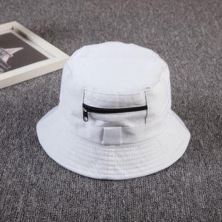 Zip-accent Plain Bucket Hat