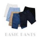 Plain Zip-front Shorts
