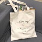 Couple Matching Lettering Canvas Tote Bag