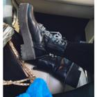 Lace-up Faux-leather Platform Boots