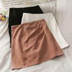Ruched High-waist Mini Skirt