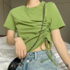 Drawstring-front Short-sleeve T-shirt