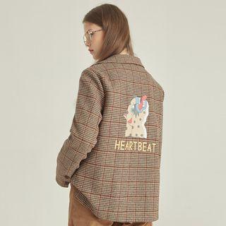 Print Back Glen Plaid Blazer