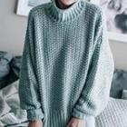 Chunky-knit Mock-neck Sweater