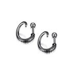 Creative Personality Plated Black Octopus Tentacles 316l Stainless Steel Stud Earrings Black - One Size