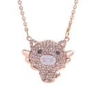 Rhinestone Pig Necklace Necklace - One Size