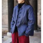 Pocketed Padded Jacket Blue - One Size