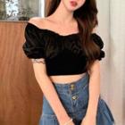 Off-shoulder Chiffon T-shirt