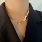 Faux Pearl Alloy Choker 1 Pc - Necklace - Gold - One Size