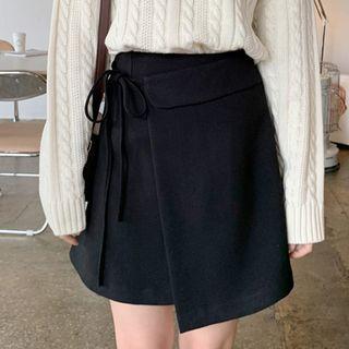 Tie-side A-line Wrap Skirt