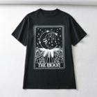 Short-sleeve Crescent Print T-shirt Black - One Size
