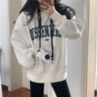 Letter Printed Long-sleeve Sweatshirt White - One Size