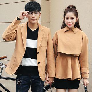 Couple Matching Knit Blazer / Peplum Top