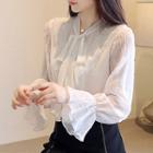 Pintuck Tie-neck Blouse