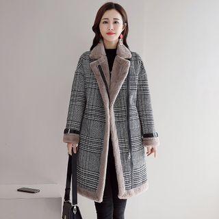 Plaid Zip Up Coat