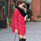 Knit-panel Loose-fit Padded Coat