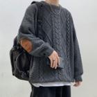Elbow Patch Cable Knit Sweater