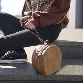 Faux-suede Tambourine Hand Bag