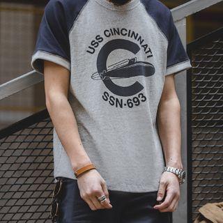 Raglan Short-sleeve Submarine Print Tee