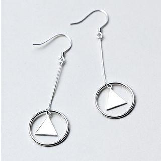 925 Sterling Silver Triangle Drop Earring