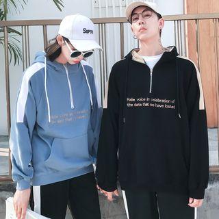 Couple Matching Drawstring Hoodie / Color Block Sweatpants