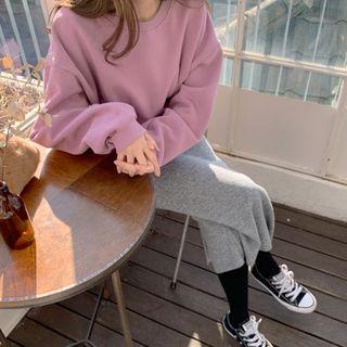 Slit-back Long Knit Skirt