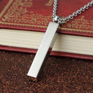 Bar Pendant Stainless Steel / Leather Cord Necklace
