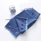 Heart Cutout Straight-fit Jeans