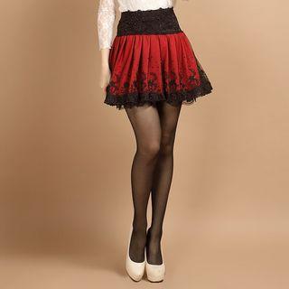 Rhinestone Lace A-line Skirt