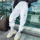 Liphop Embroidered Fleece-lined Jogger Pants